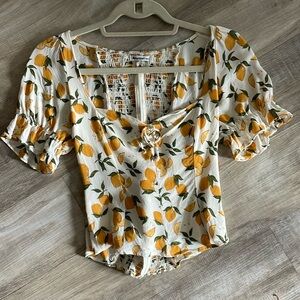Reformation Lemon Blouse